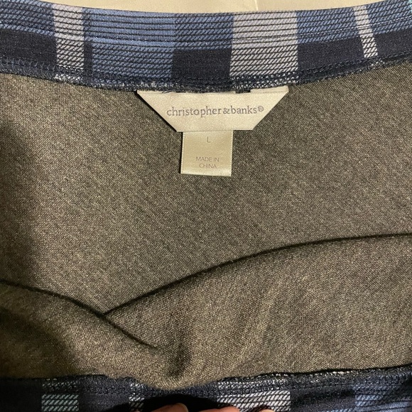 WOMENS LARGE Christopher & Banks plaid midi skirt - Picture 3 of 6